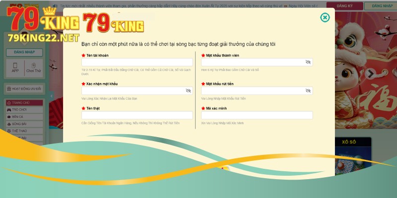 Hướng dẫn chi tiết từng bước đăng ký 79King cực dễ hiểu